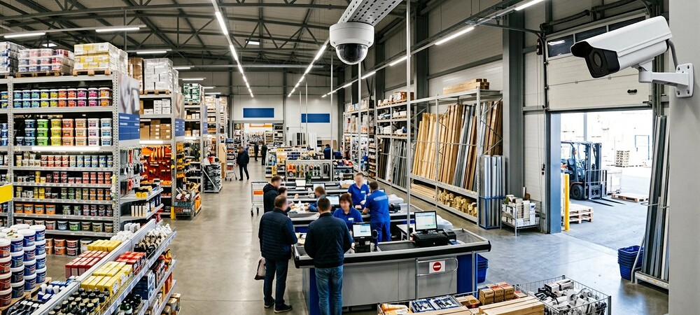 Видеонаблюдение в магазине стройматериалов